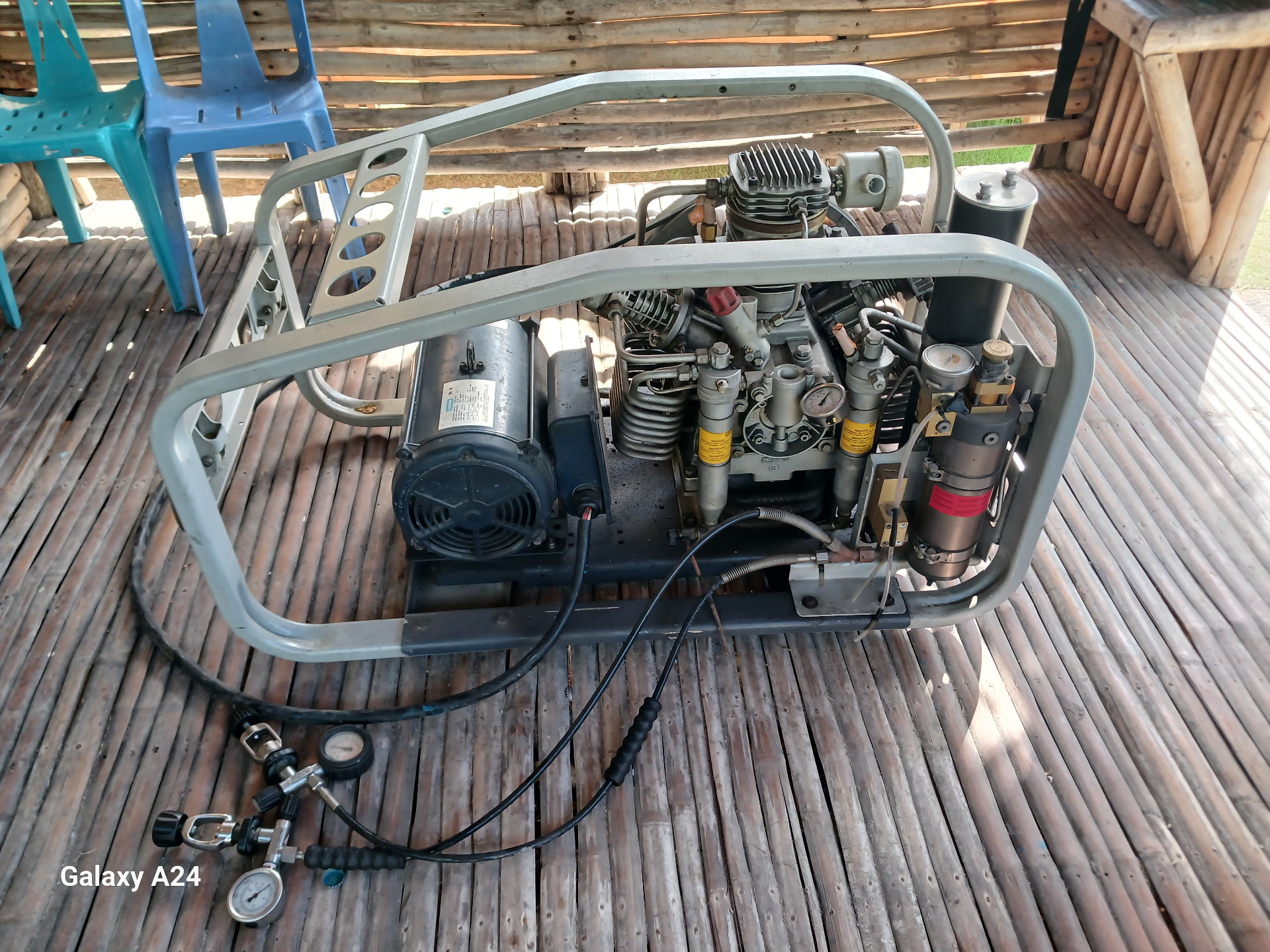 Bauer compressor in protective frame