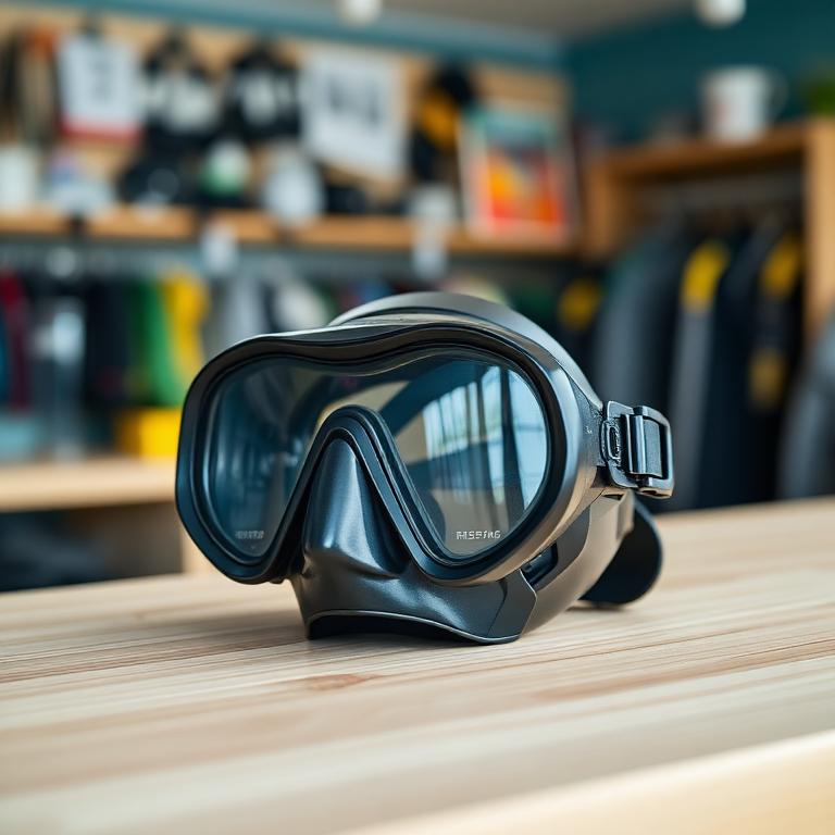 Scuba diving mask with tempered glass lens rental