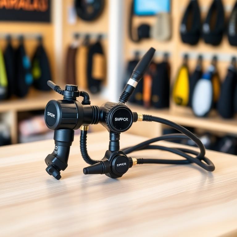 Scuba regulator breathing apparatus for rent