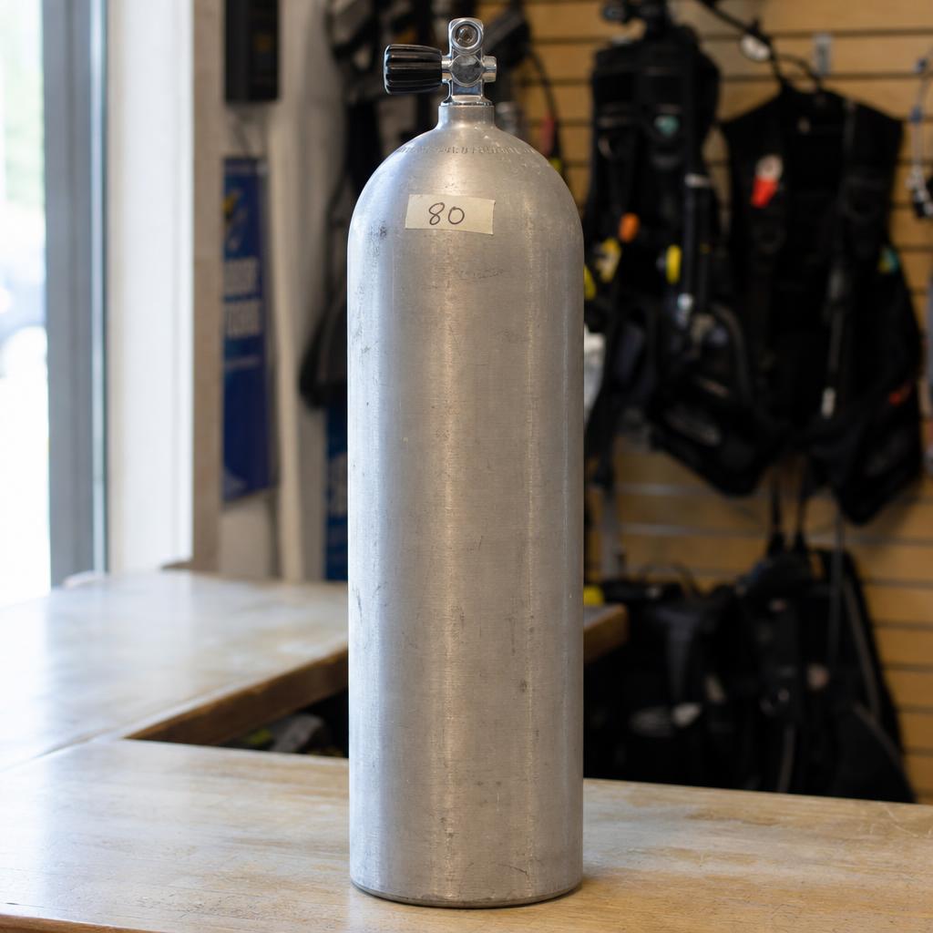 Standard aluminum 80 cubic foot scuba tank